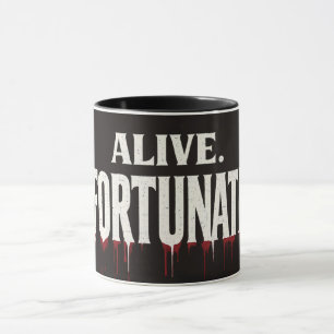 Caneca Divertido Sarcástico Vivo Infelizmente Dia das Bru