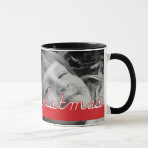 Caneca Divertimento branco vermelho do feriado da foto do