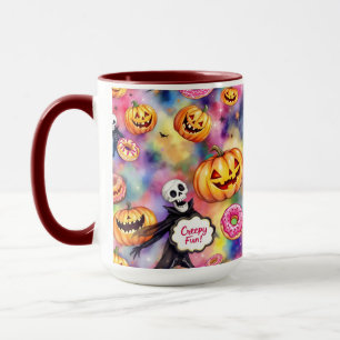 Caneca Divertimento Spooky, Halloween, de Natasha Us