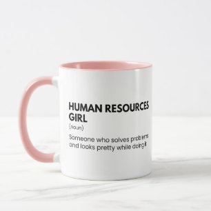 Caneca Dizendo Garota Engraçada de Recursos Humanos