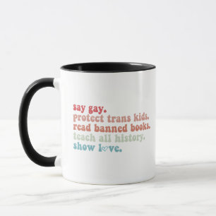 Caneca Dizer Gay Proteger Crianças Trans Leia Livros Bani