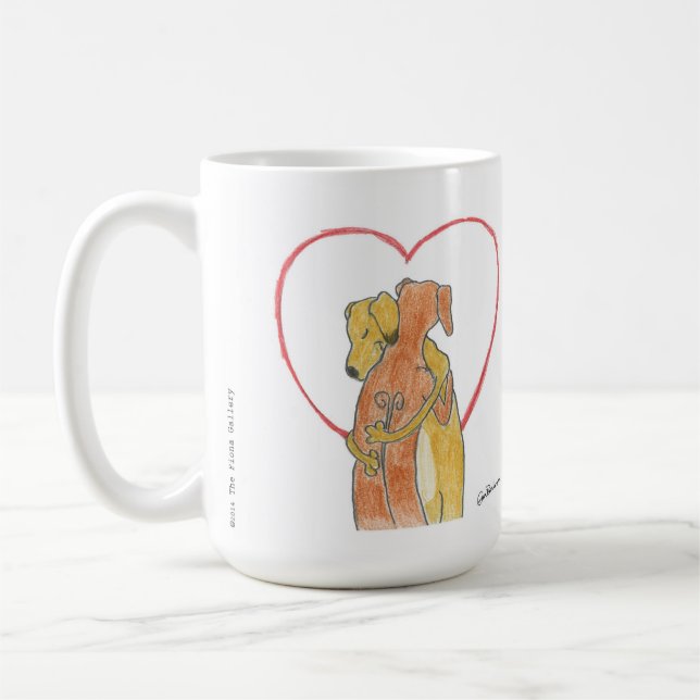 Caneca do abraço de Rhodesian Ridgeback (Esquerda)