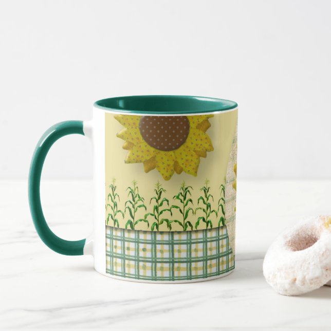 Caneca do Álbum de Recortes de Girassol (Com Donut)