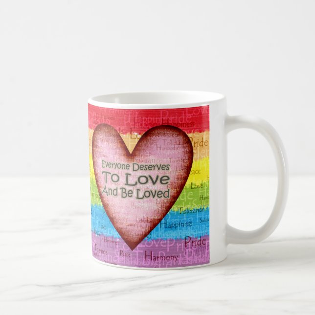 Caneca do amor do orgulho do arco-íris (Direita)