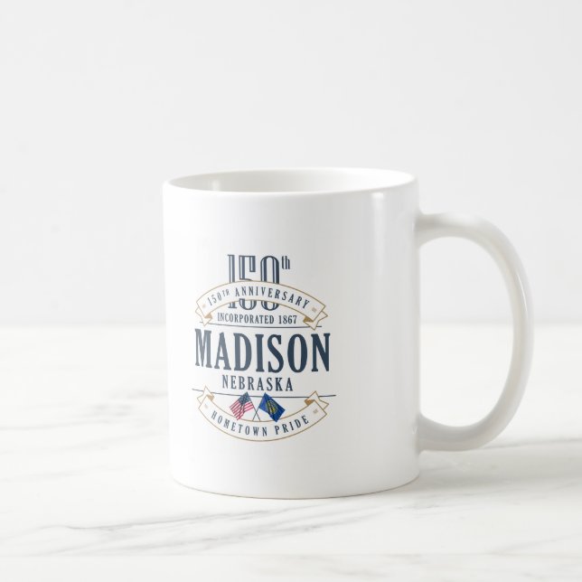 Caneca do aniversário de Madison, Nebraska 150th (Direita)