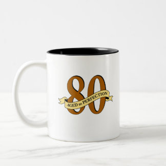 caneca do aniversário do 80