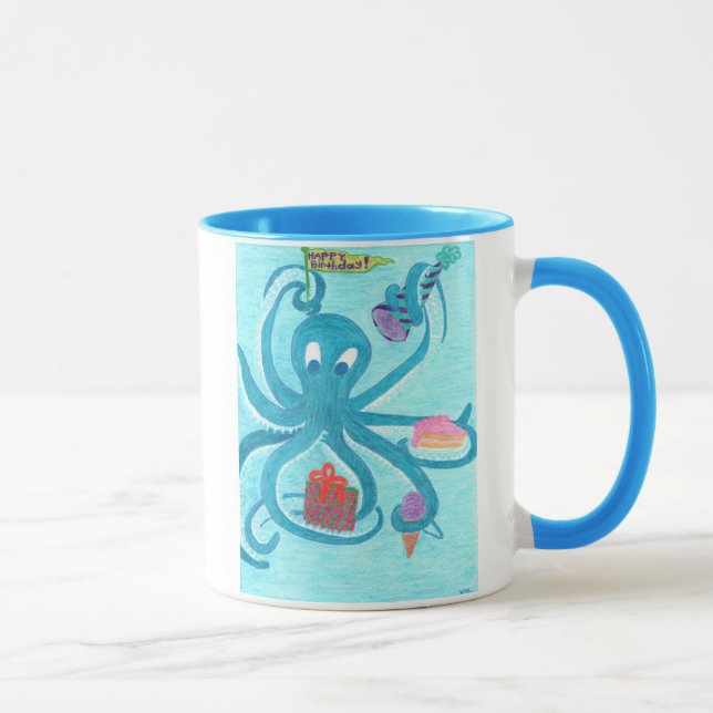 Caneca do aniversário do polvo (Direita)