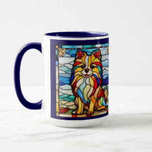 Caneca do Arco-íris do Cachorro Pomerânia Fofa