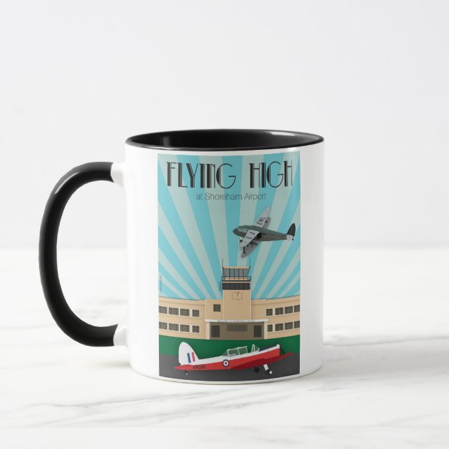 Caneca do art deco com aeroporto e Chipmunk de (Esquerda)