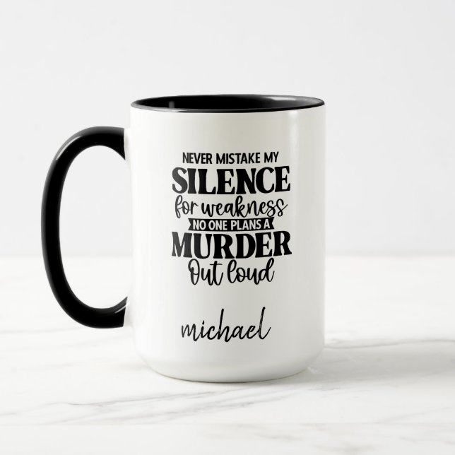 Caneca do Assassinato do Silêncio Engraçado (Esquerda)