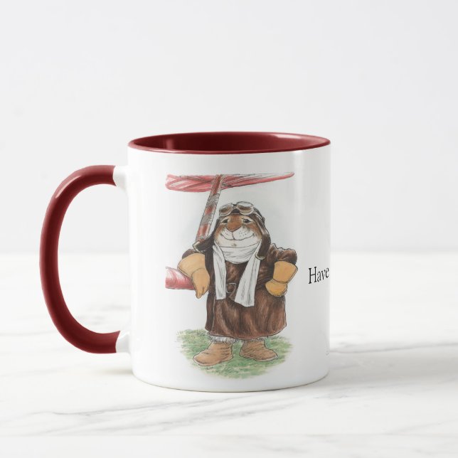 Caneca do aviador do coelho do ás com punho (Esquerda)