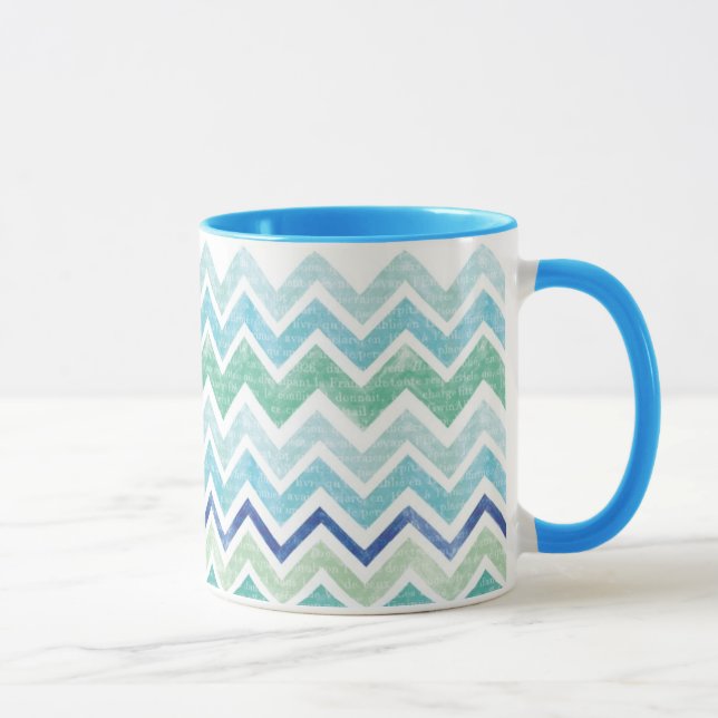 Caneca do azul de Chevron (Direita)