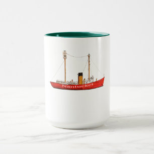 caneca do barco-farol do nantucket