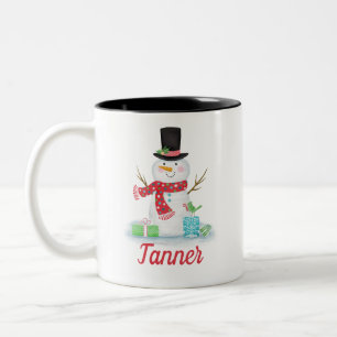 Caneca do boneco de neve do feriado de inverno