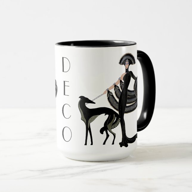 Caneca do Borzoi do art deco (Frente Esquerda)