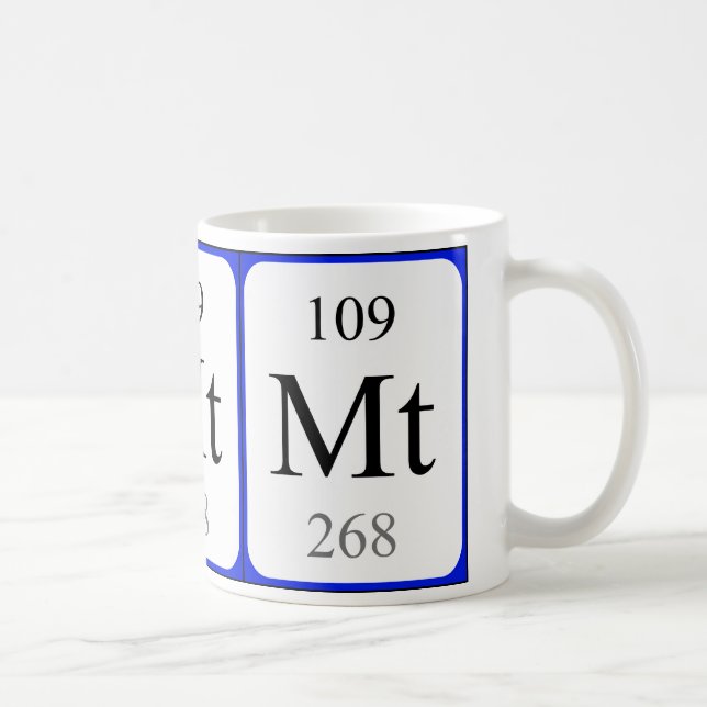Caneca do branco do elemento 109 - Meitnerium (Direita)