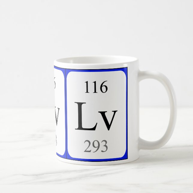 Caneca do branco do elemento 116 - Livermorium (Direita)