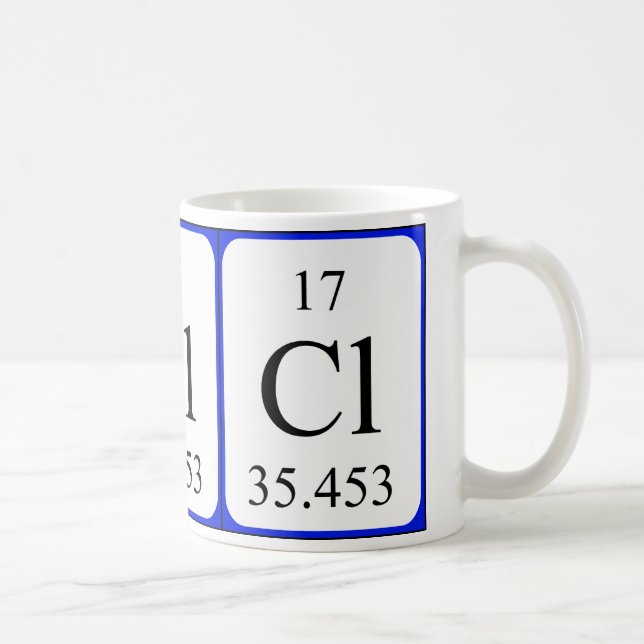 Caneca do branco do elemento 17 - cloro (Direita)