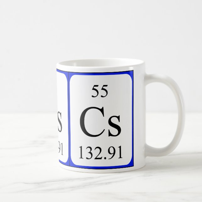 Caneca do branco do elemento 55 - césio (Direita)