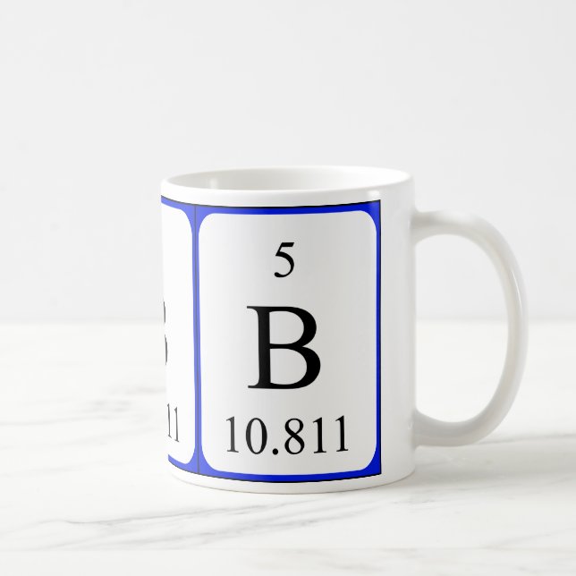 Caneca do branco do elemento 5 - boro (Direita)