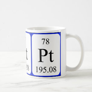 Caneca do branco do elemento 78 - platina
