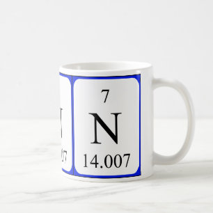 Caneca do branco do elemento 7 - nitrogênio