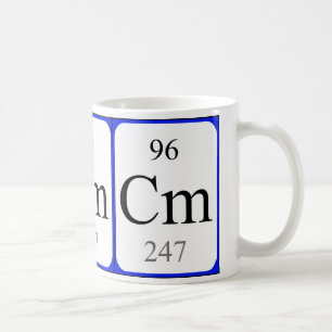 Caneca do branco do elemento 96 - cúrio