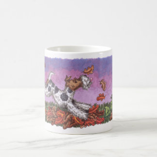 Caneca do branco do outono 11oz do Fox do fio