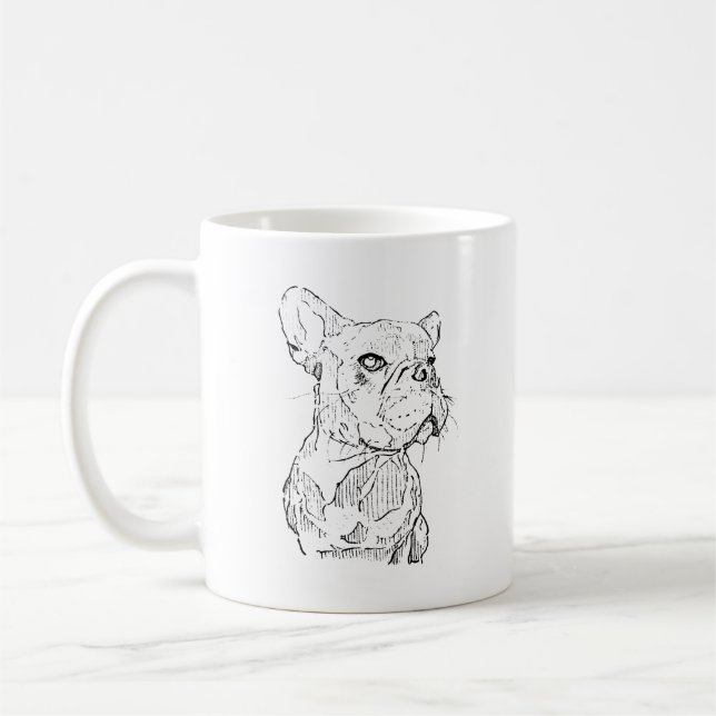 Caneca do Bulldog Francês – Caneca de Café com Des (Esquerda)