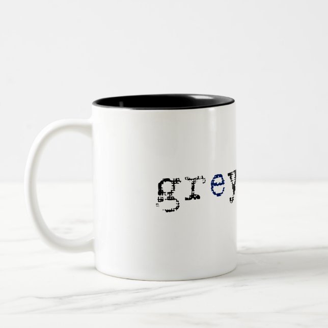Caneca do café de Greysacle - branco (Esquerda)