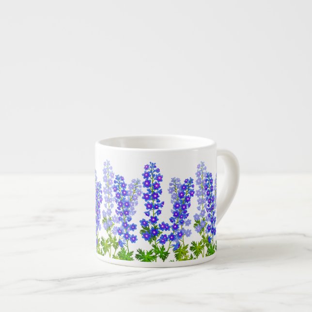 Caneca do café do jardim de Larkspur do Delphinium (Frente Esquerda)