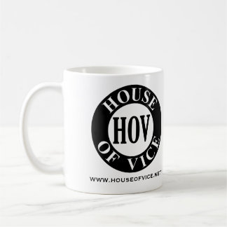 Caneca do café do logotipo de H O V