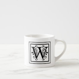 Caneca do café do monograma de W da letra