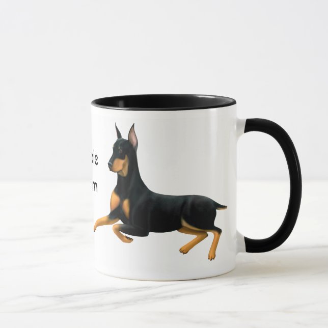 Caneca do cão do Pinscher do Doberman da mamã de (Direita)