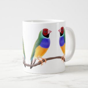 Caneca do casal do passarinho de Gouldian