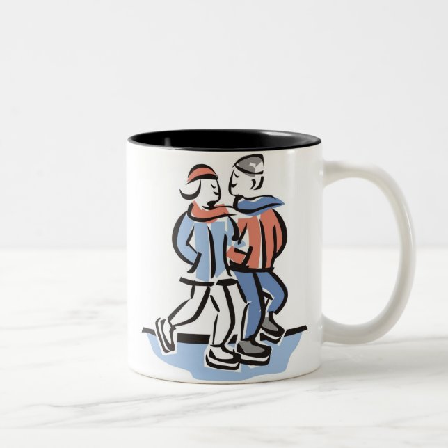 Caneca do casal do patinagem no gelo (Direita)