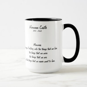 Caneca do castelo de Hormann com poema das