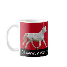 Caneca do cavalo branco com dizer