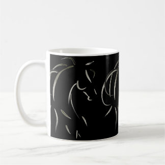 Caneca do cavalo do Equus no preto