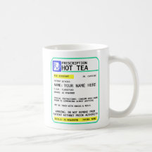 Caneca do chá da prescrição, caneca engraçada