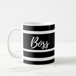 Caneca do chefe, listras preto e branco