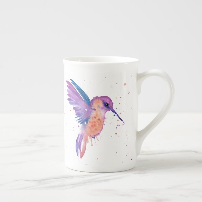Caneca do colibri da pintura da Aquarela (Direita)