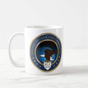 Caneca do comando USCYBERCOM do Cyber dos E.U. dos