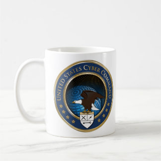 Caneca do comando USCYBERCOM do Cyber dos E.U. dos