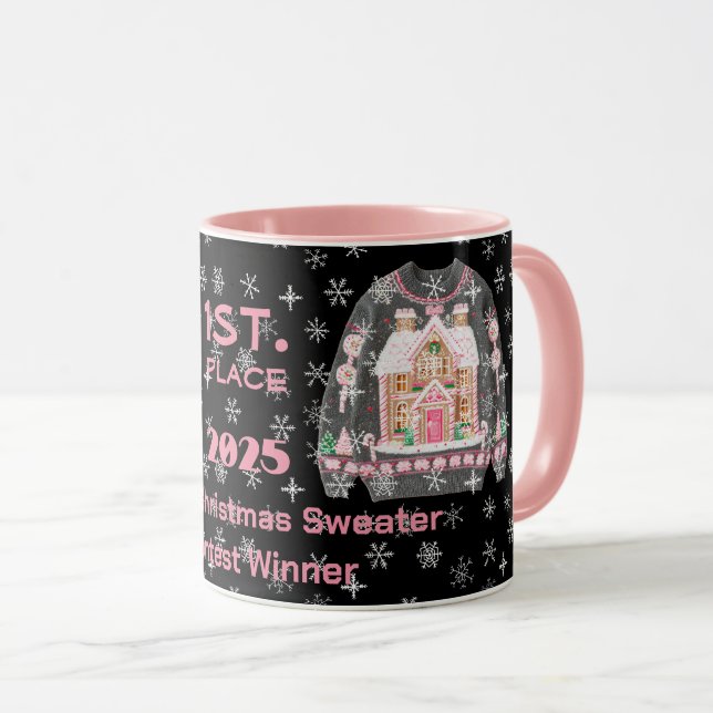 Caneca do Concurso de Suéter de Natal Brega Venced (Frente Esquerda)