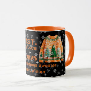 Caneca do Concurso de Suéter de Natal Brega Venced