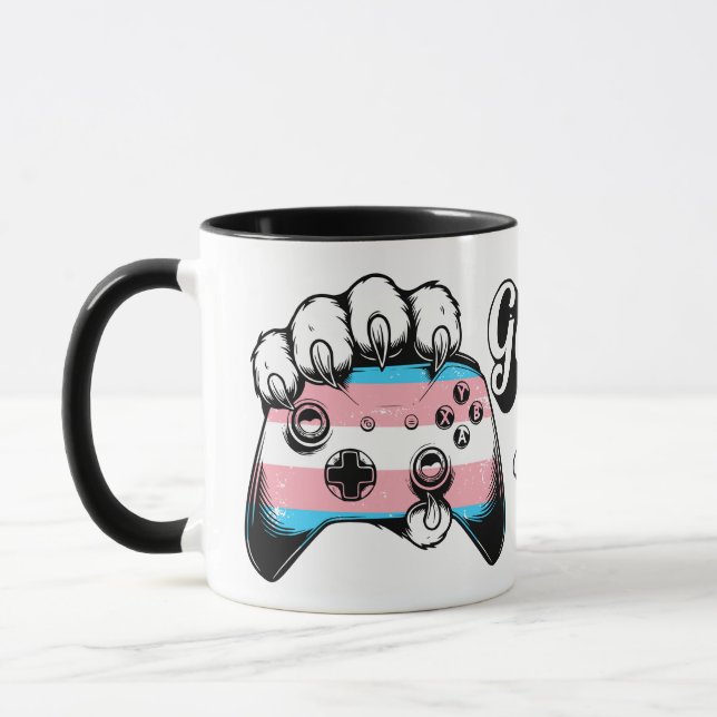 Caneca do Controle Tiger Paw do Jogo Orgulho Trans (Esquerda)