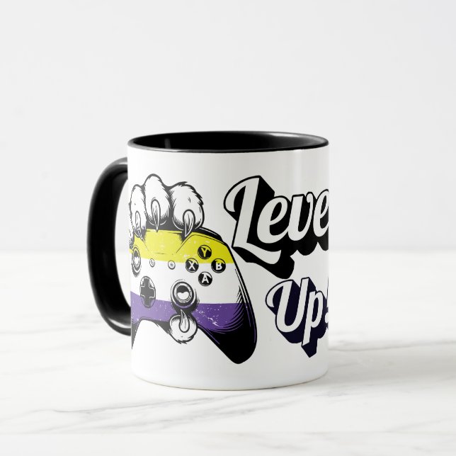Caneca do Controle Tiger Paw Level Up Orgulho Não  (Frente Esquerda)