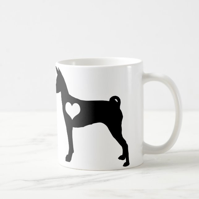 Caneca do coração de Basenji (Direita)
