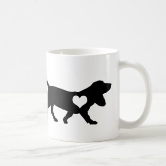 Caneca do coração de Basset Hound